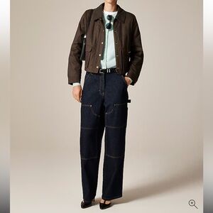 J.Crew Cropped Barn Jacket™ in ripstop cotton Mossy Brown
